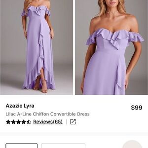Azazie Strapless Lilac Chiffon Dress